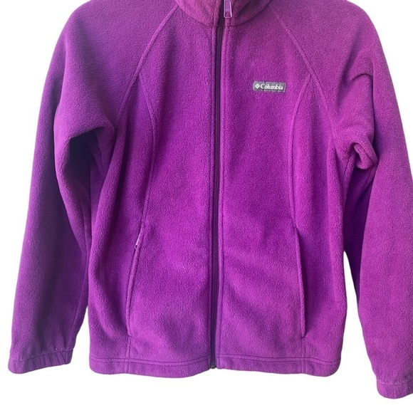 Columbia Fleece Winter Purple Full Zip Jacket Size Petite Medium - Picture 4 of 8